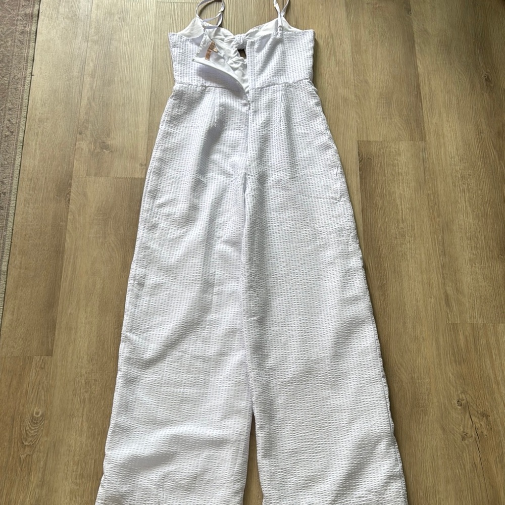 Hutch Anthropologie Seersucker Bow Front Jumpsuit sz 6 - Picture 11 of 13